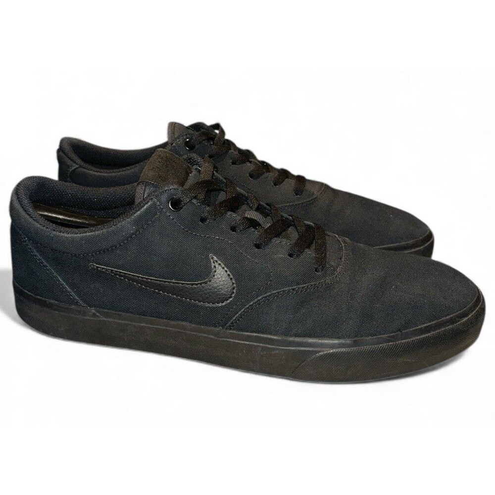 Nike SB Charge Triple Black Solarsoft Canvas Skater Sneakers CD6279-001 Men's 13